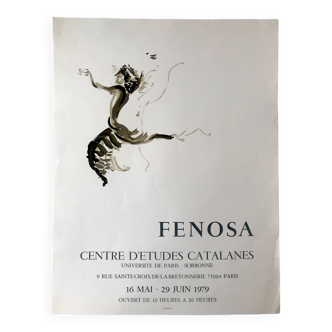 Poster in lithograph of Apelles FENOSA, Centre d'Etudes Catalanes à Paris, 1979 Mourlot imp.
