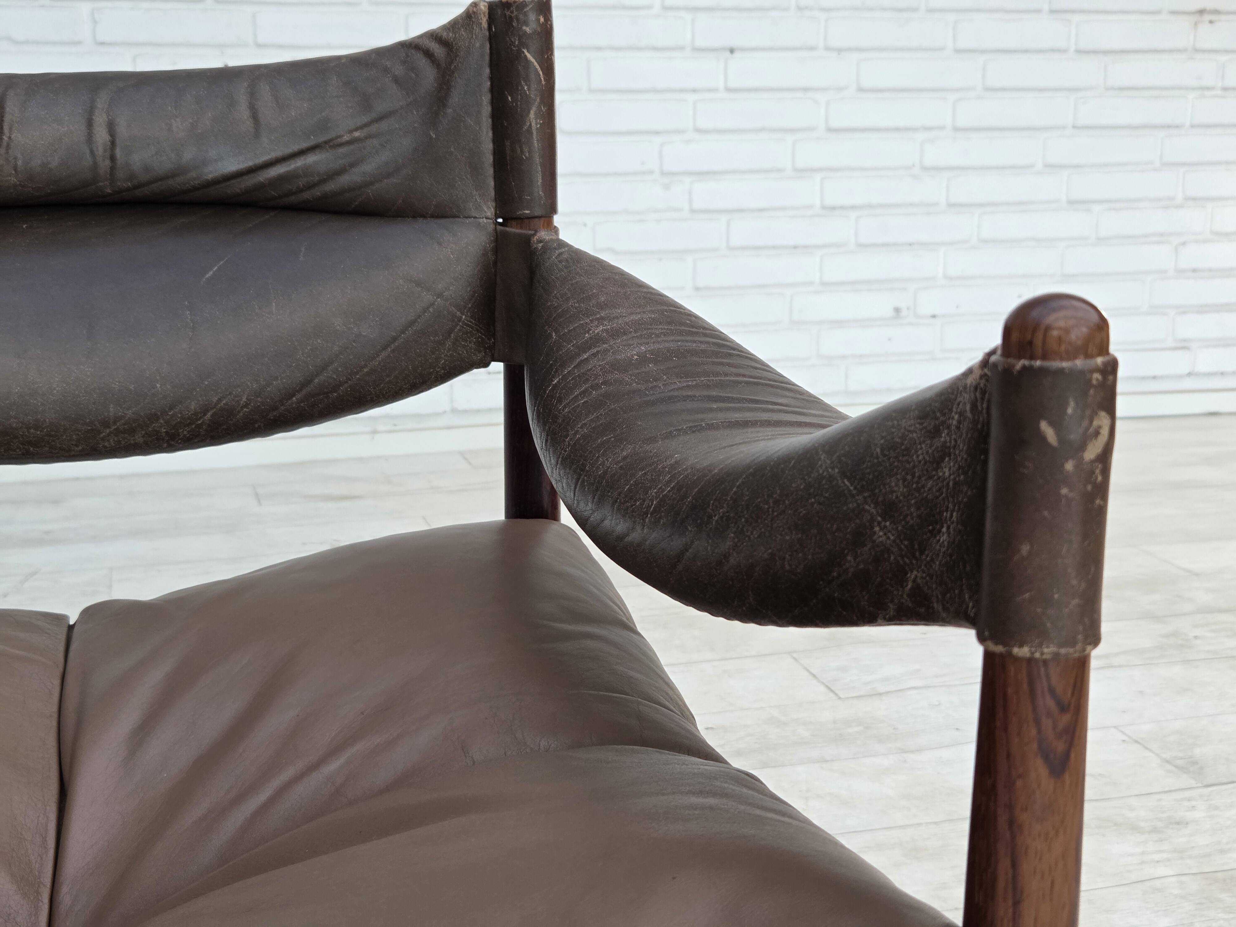 Années 1970, design danois par Kristian Vedel, fauteuil modèle "Modus".