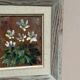 Mid-Century Oil on Panel “Flowers” by Unknown Artist, Vintage & Framed 20 × 23cm