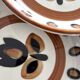 Set of 8 vintage Boch La Louviere soup plates, 1970s, kimono model