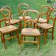 Ensemble de 6 chaises paillées Louis Philippe en merisier