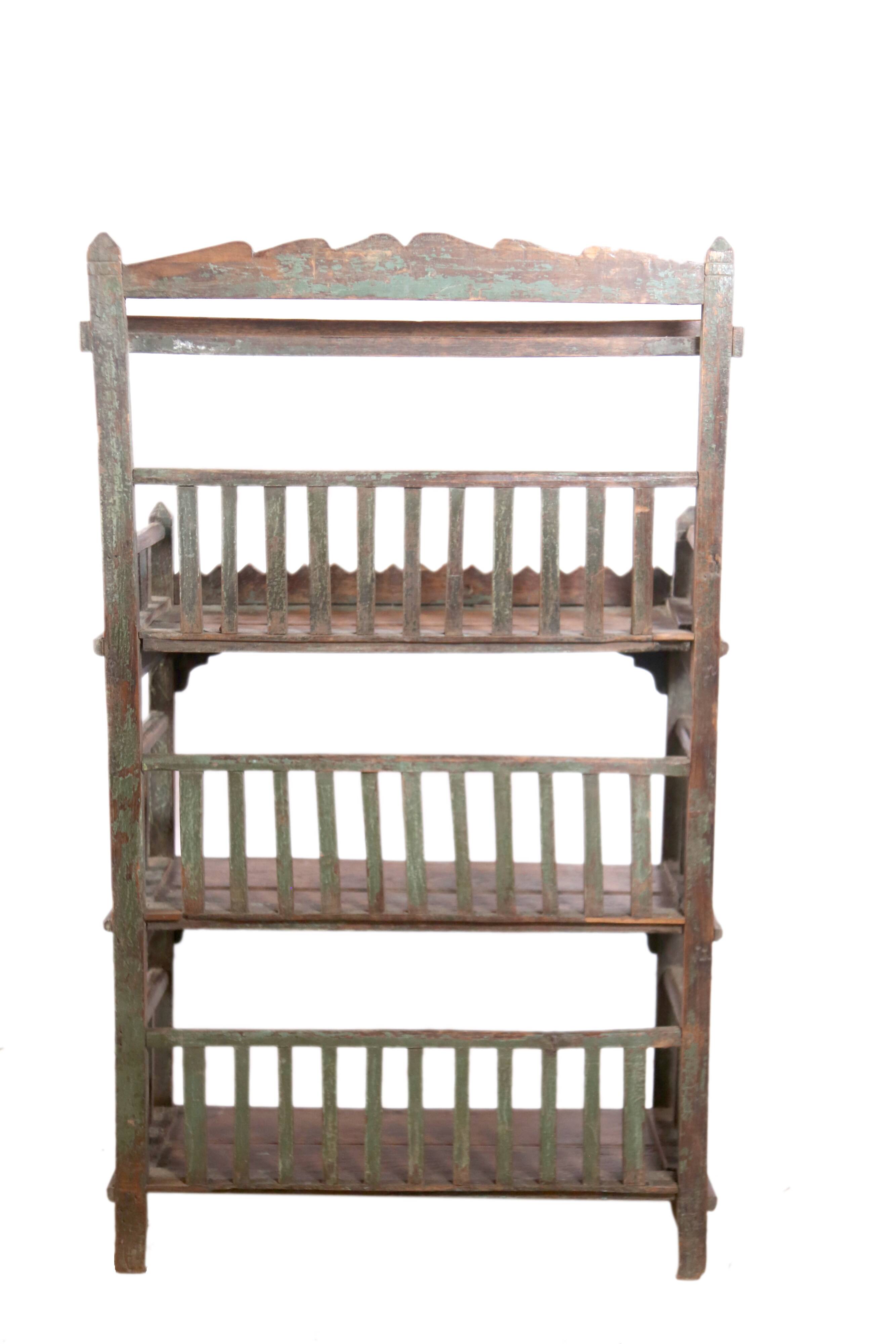 Tribal shelf in ancient Burmese teak
