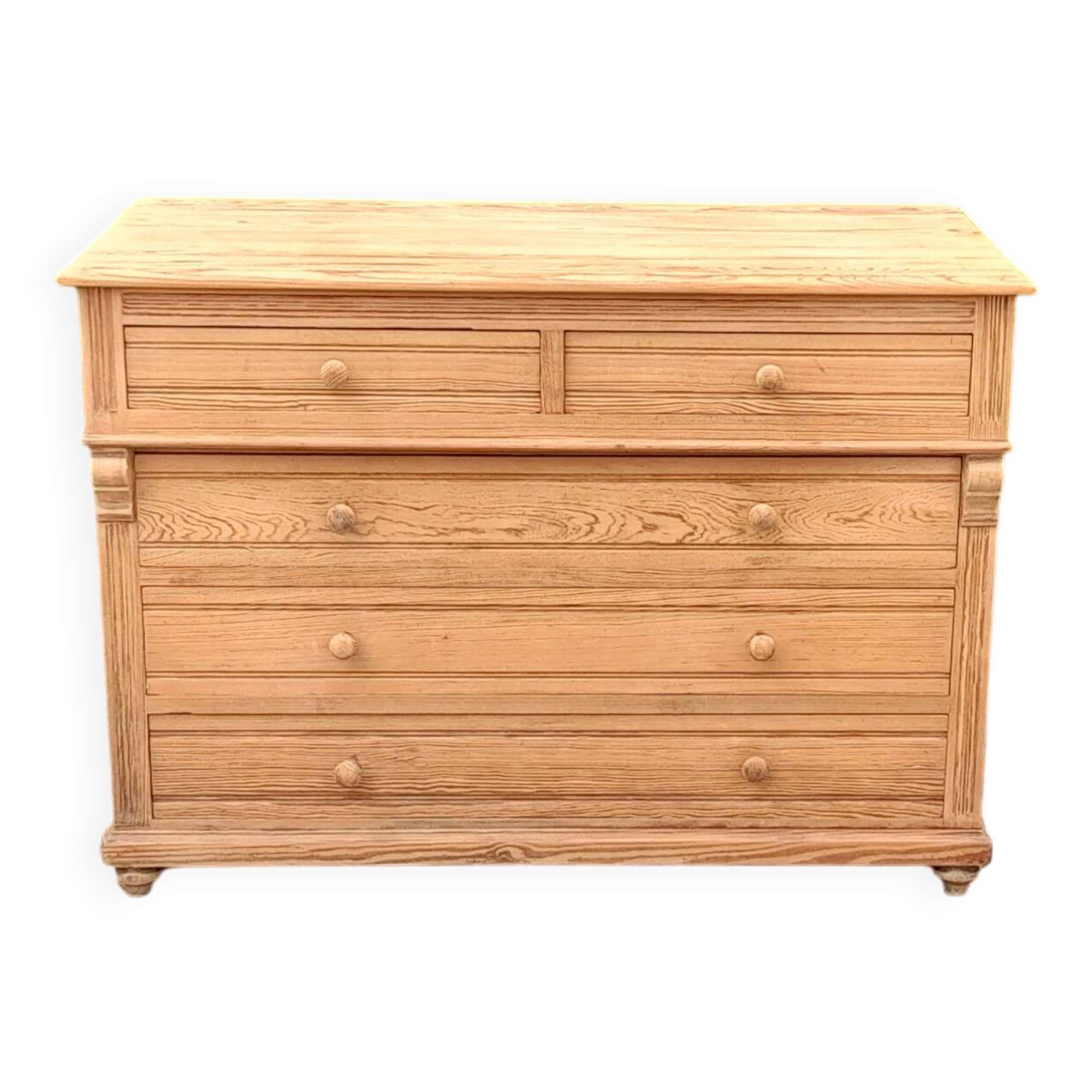 Napoleon III chest of 5 drawers, old pichepin, raw wood