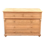 Napoleon III chest of 5 drawers, old pichepin, raw wood