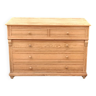 Napoleon III chest of 5 drawers, old pichepin, raw wood