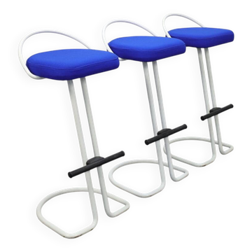 Set of 3 postmodern bar stools, 1980s