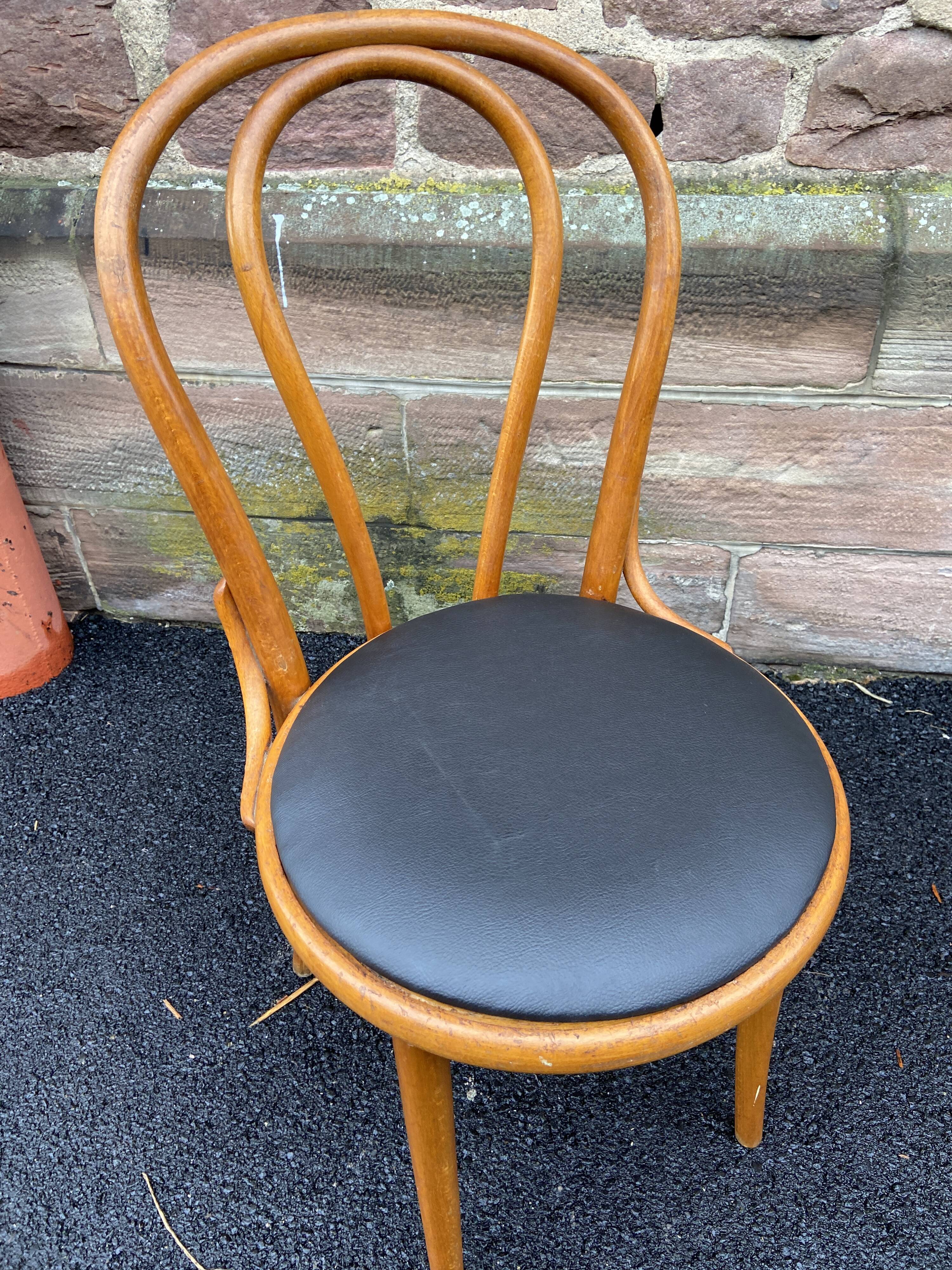 Set of 4 viennese curved wood chairs bistrot