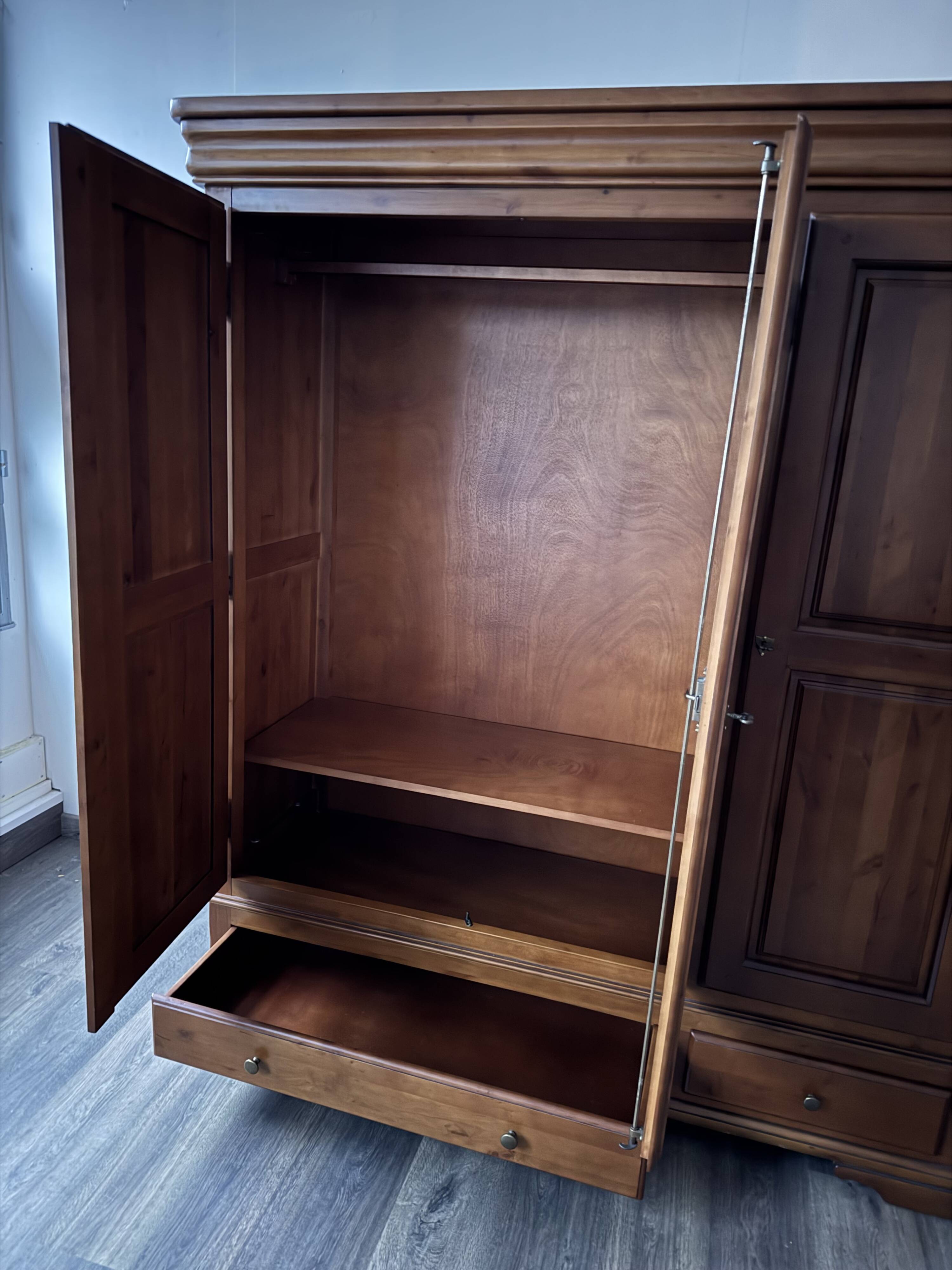 Louis Philippe style cherry wood wardrobe
