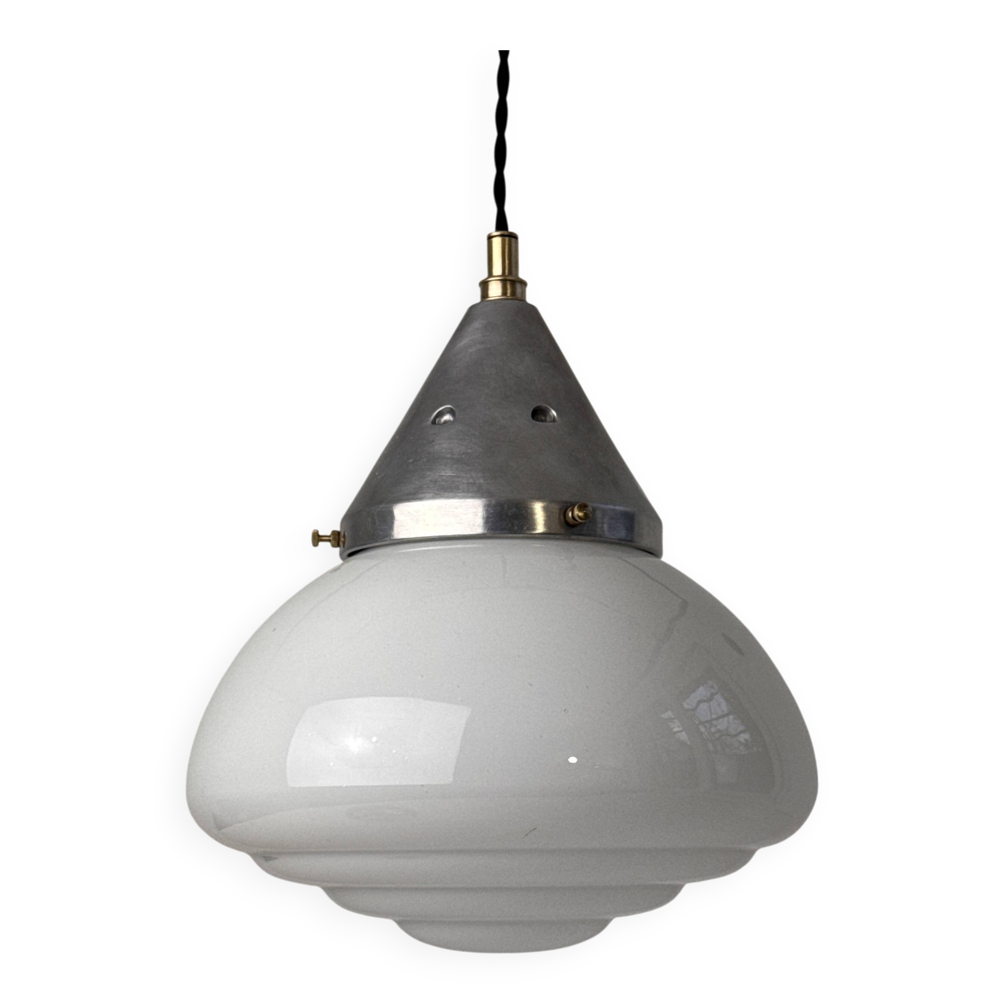 Vintage Art Deco opaline pendant light