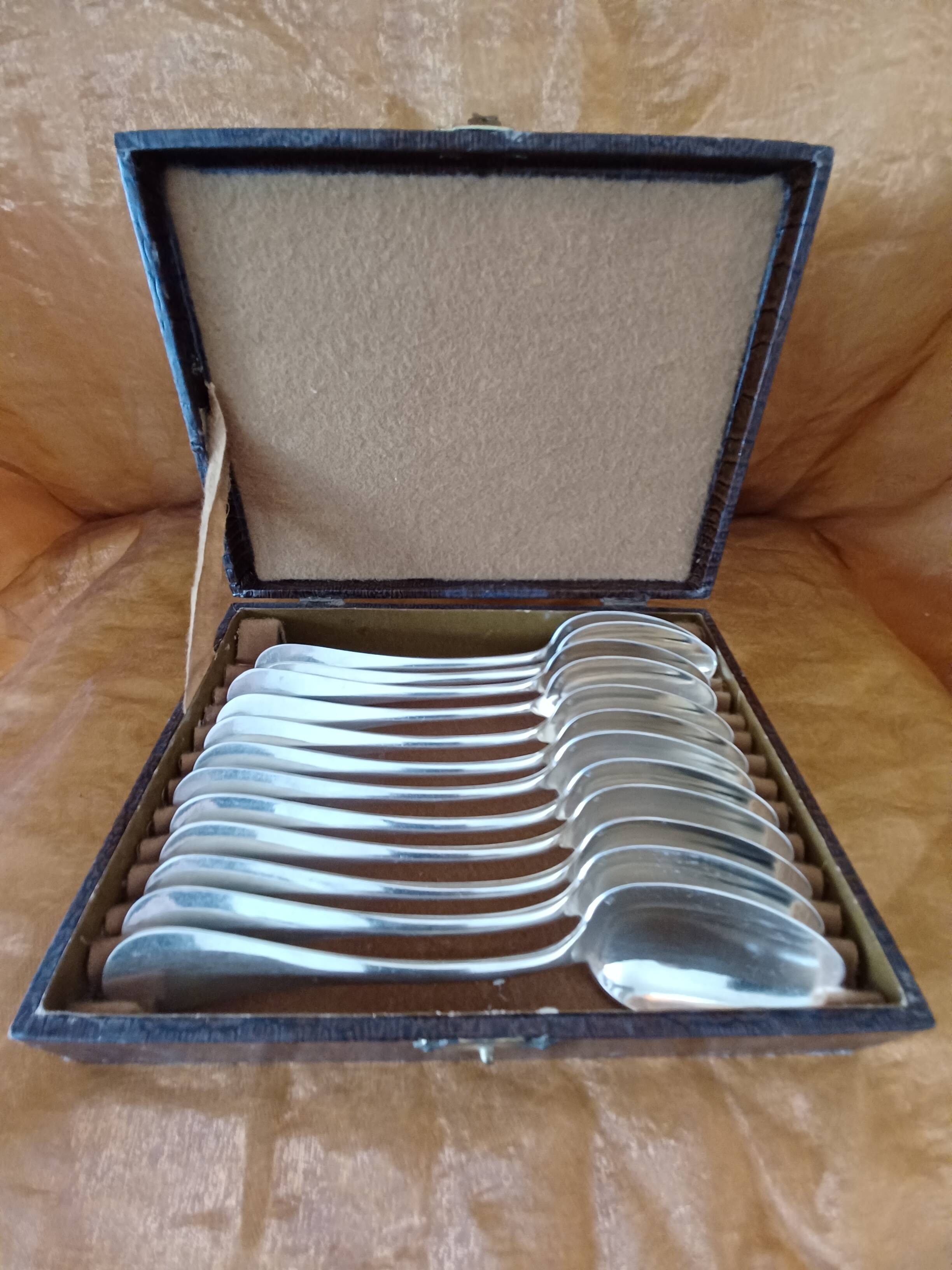 12 Silver-plated Dessert Spoons 60 g Maison Apollo.
