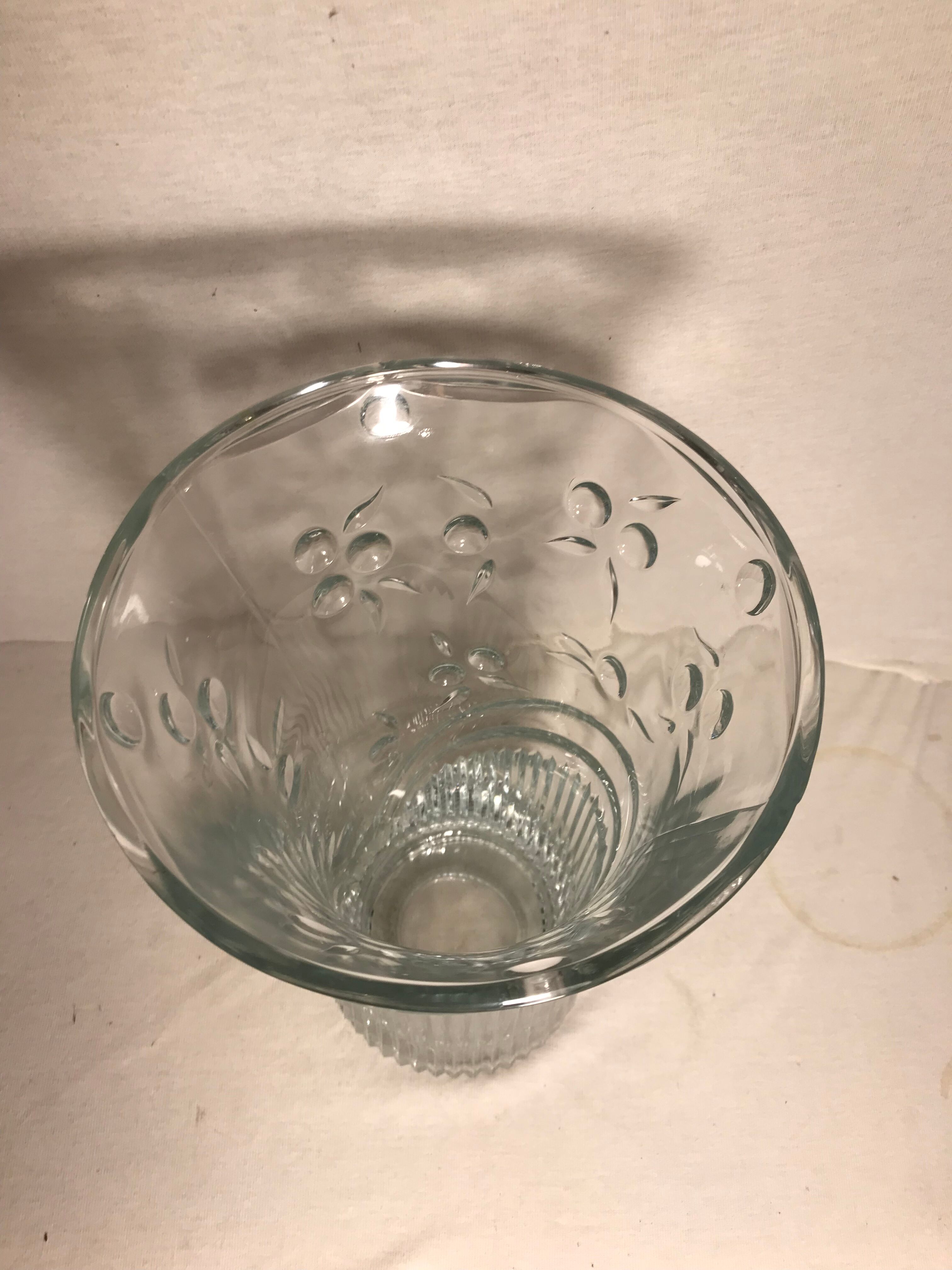 Old vase transparent molded glass