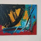 Abstract painting by Simone Ciani, oil on canvas, 20th century