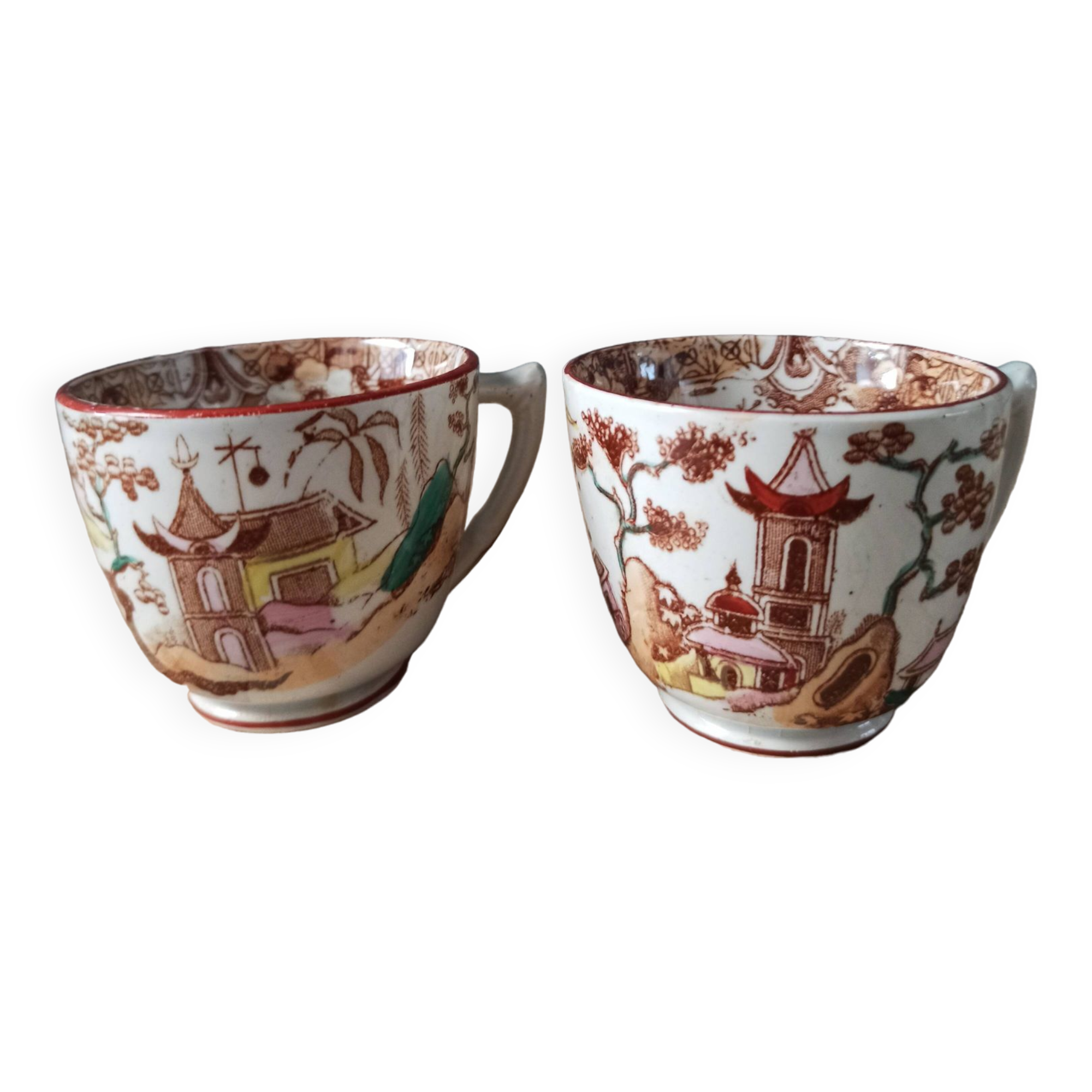 Sarreguemines porcelain cups