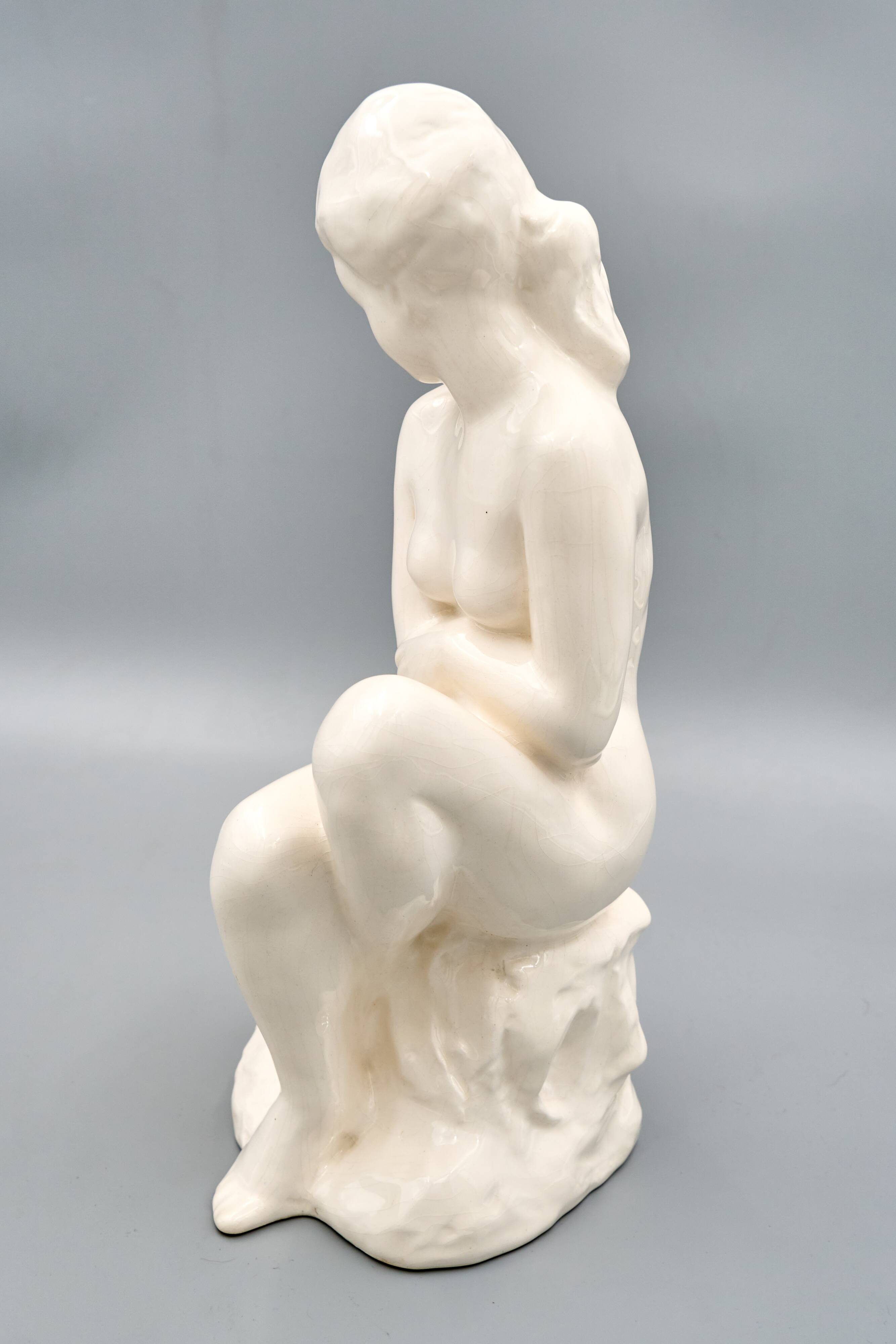 Ceramic Woman Figure, Jihokera Bechyně, 1986, Czechoslovakia