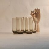 lot 5 vintage brown orangeade glasses 1970 Scandinavian style