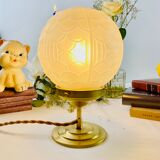 Art Deco white frosted globe table lamp - Year 40