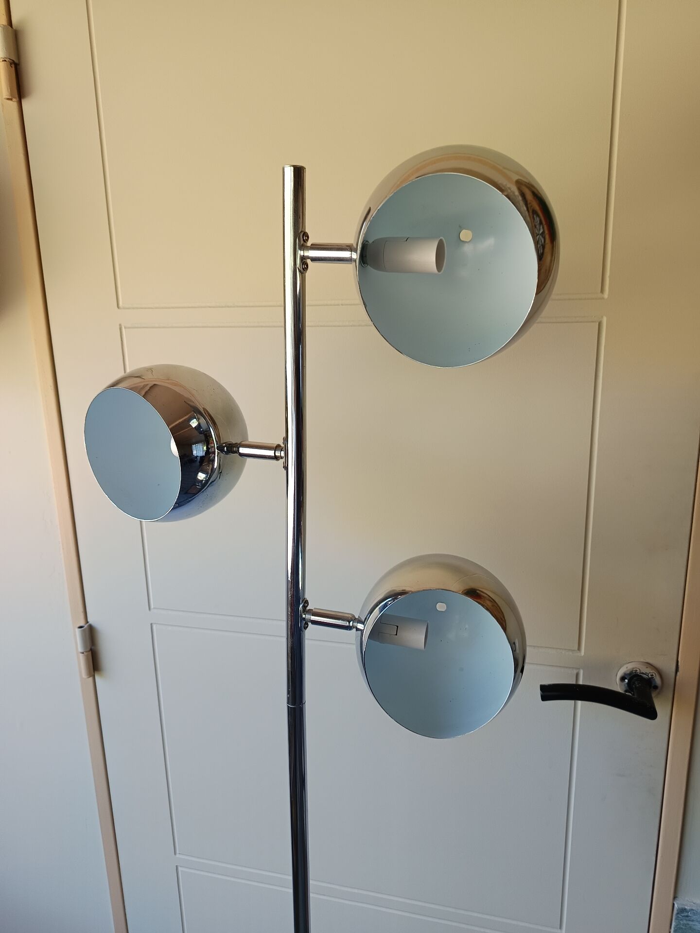 Vintage chrome floor lamp Space Age - 3 "Eyeball" globes (1970s)