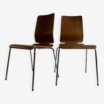 Pair of GILBERT model wood and metal chairs by Carina Bengs for IKEA 1999