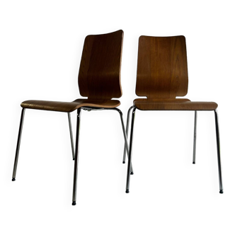 Pair of GILBERT model wood and metal chairs by Carina Bengs for IKEA 1999