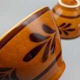 Set of 5 cups or cracked ceramic cider bowl argoat gourin bretagne