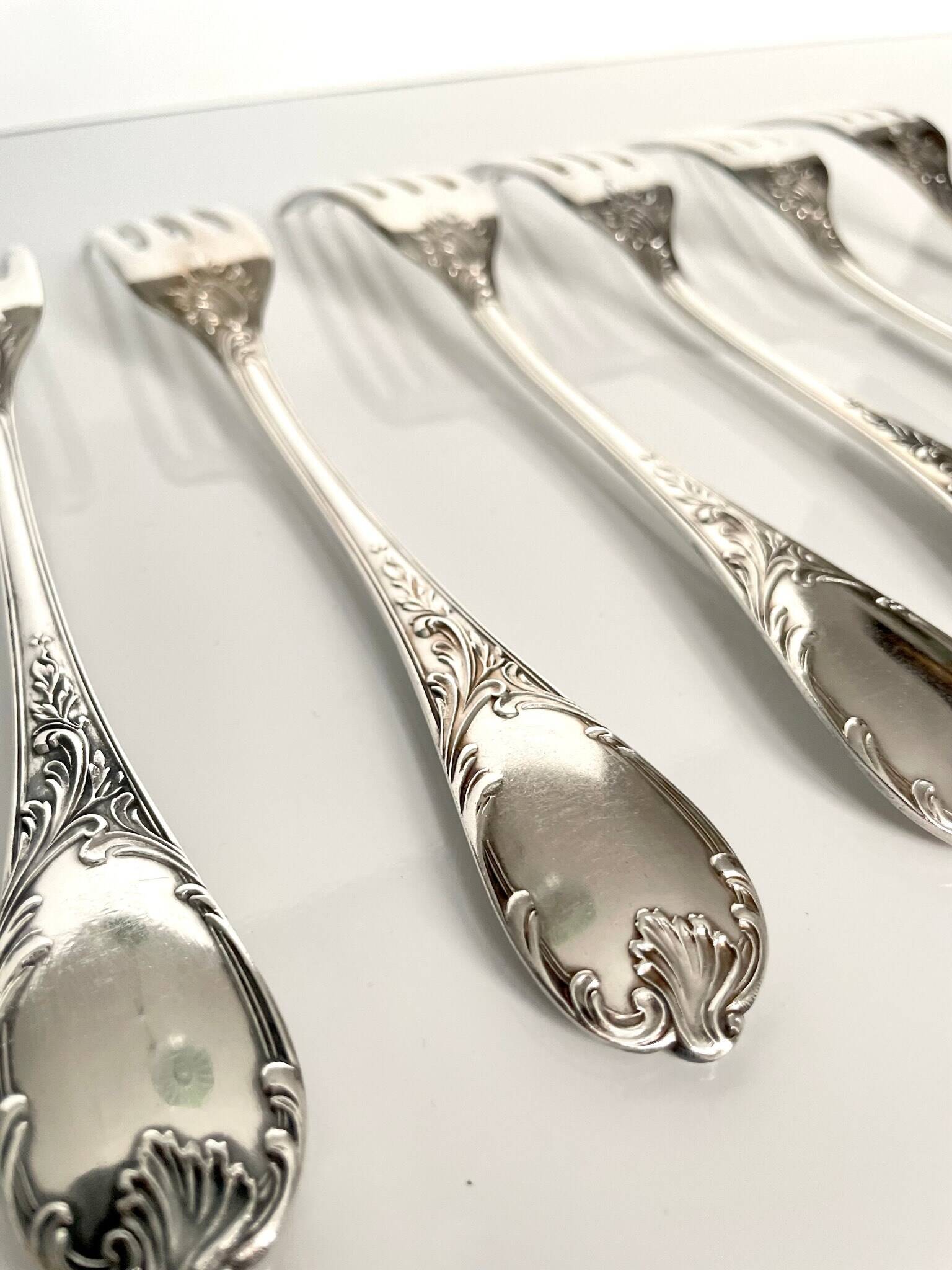 6 Marly Model Forks - Christofle, Silver-Plated Metal