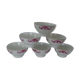6 Porcelain bowls Limoges décor small pink flowers 50s/60s