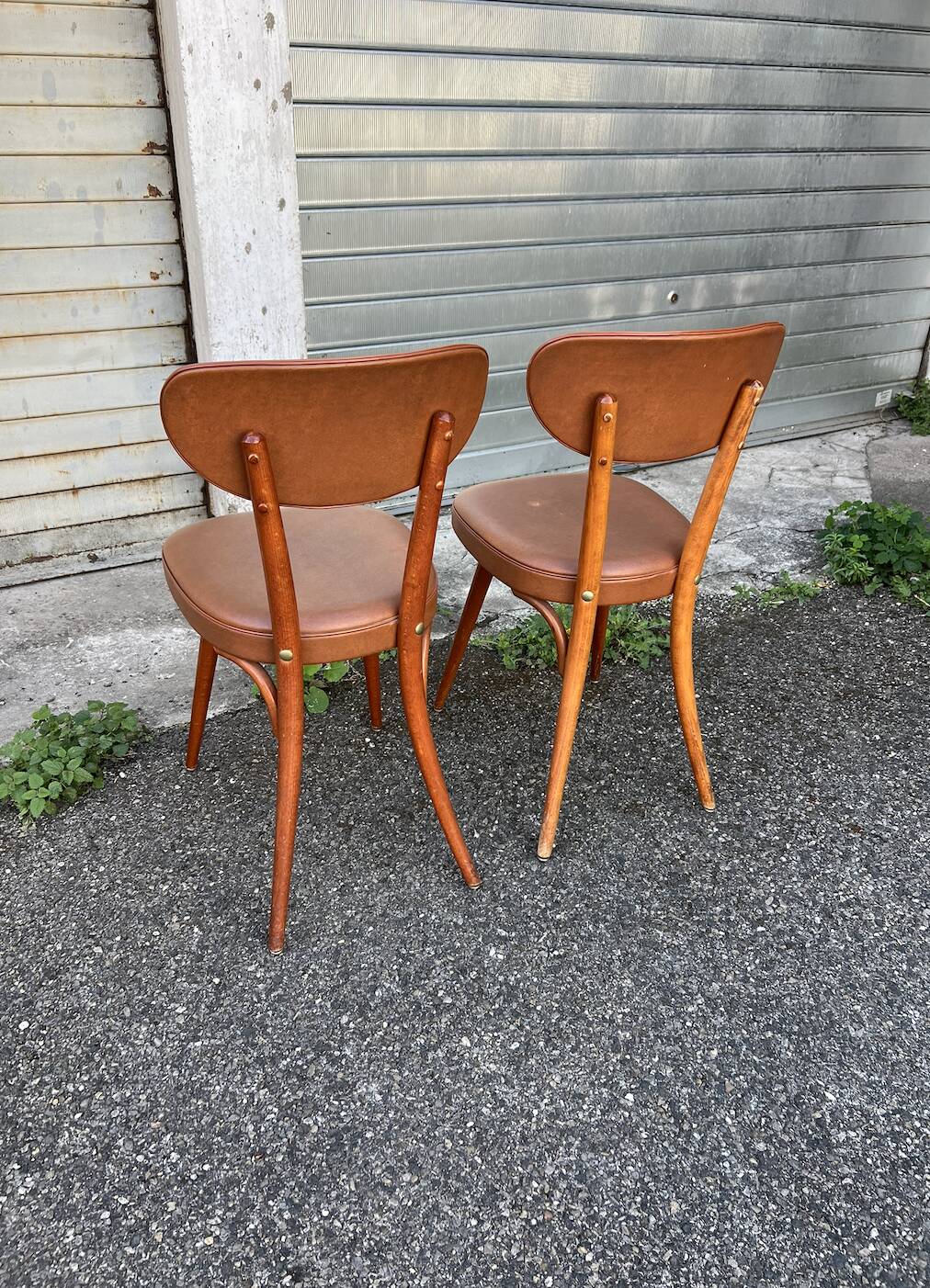 (Lot) 2 Baumann Chairs Compass Leg Scandinavian Style