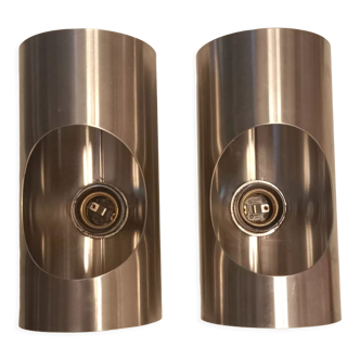 Paire d'appliques murales inox oxar