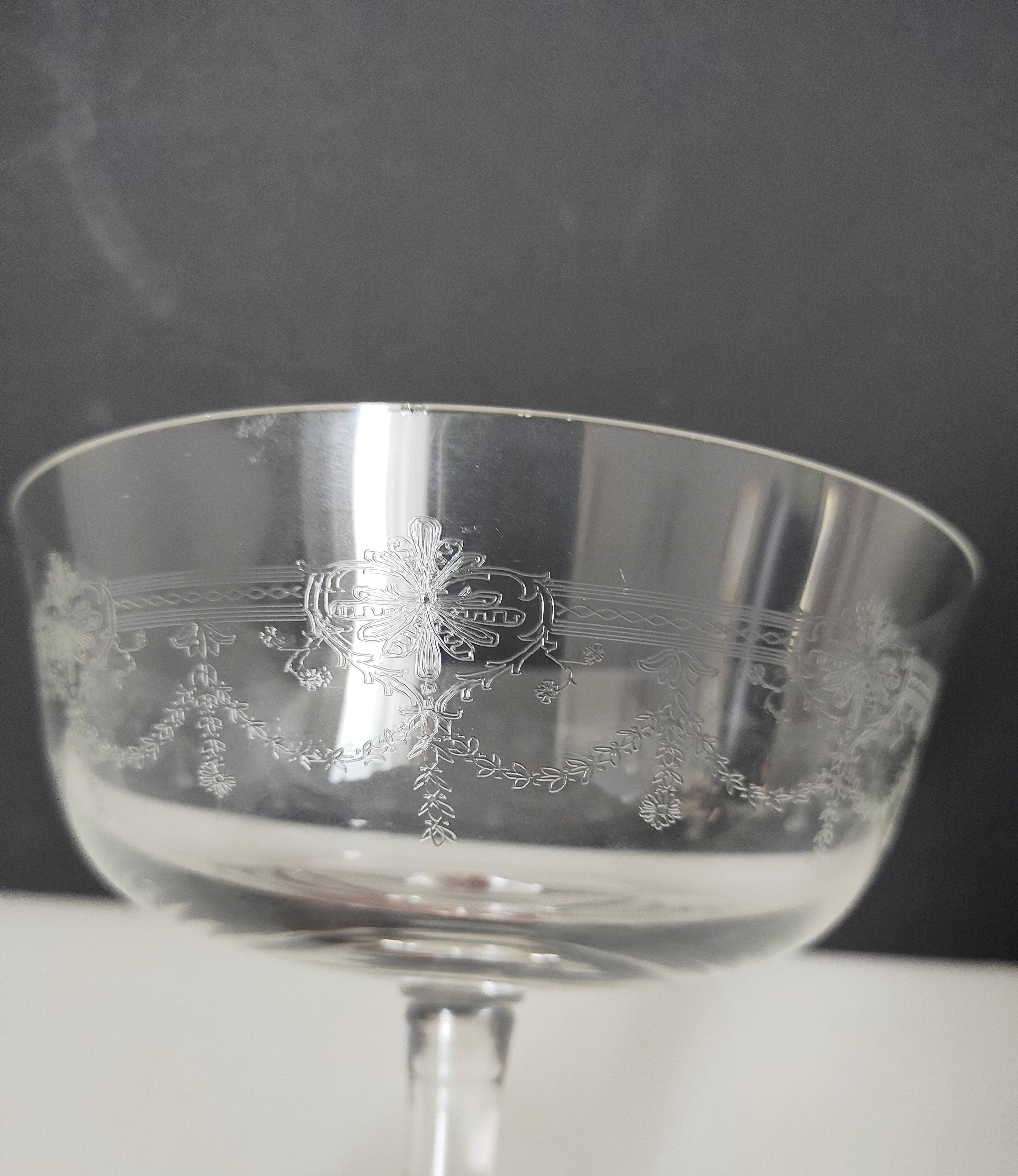 Bohemian crystal stemmed bowl