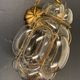 Old Venetian blown glass chandelier, Murano lighting fixture in wrought iron structure