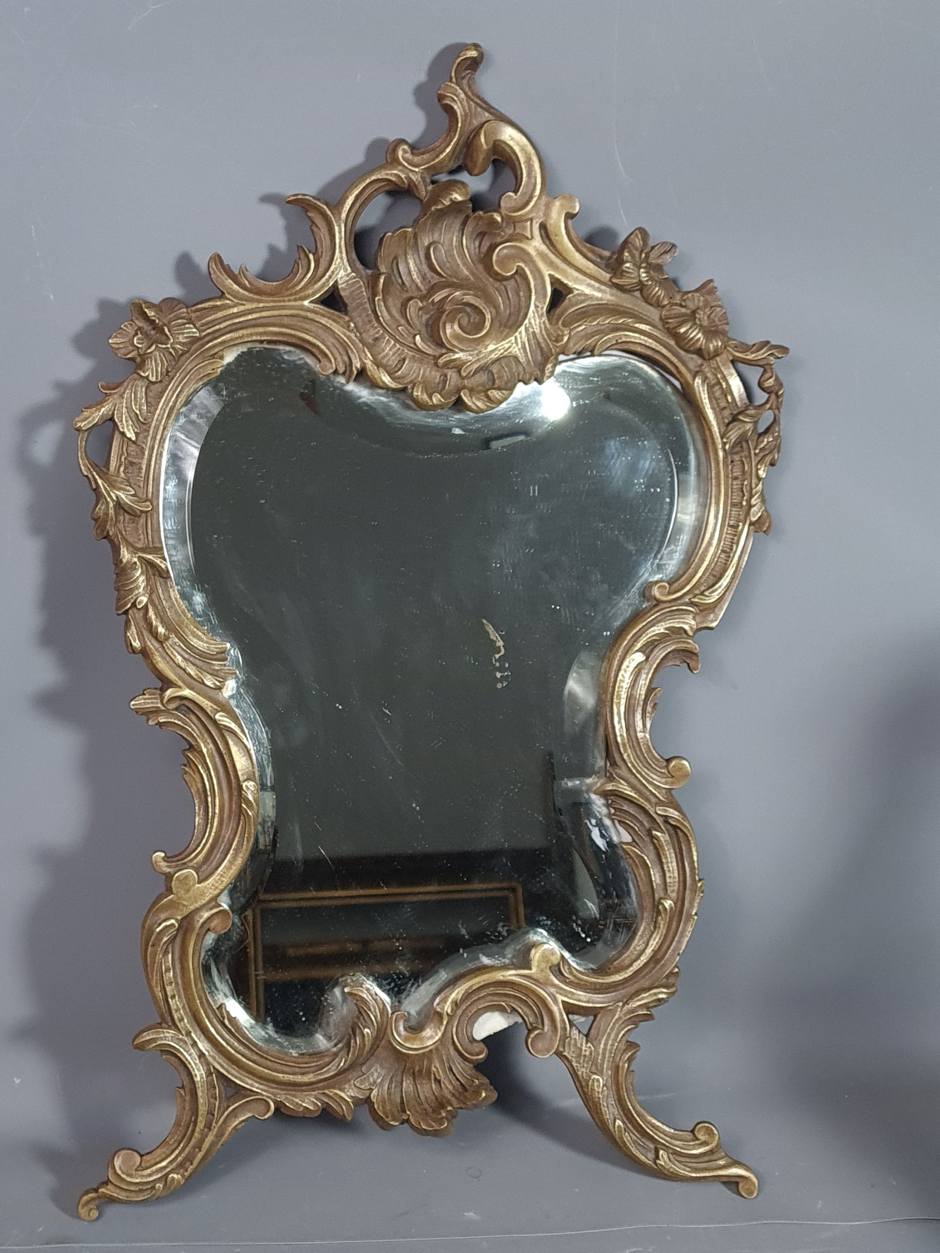 Old beveled mirror and bronze Louis XV style 52x32 cm SB