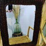 Vintage wicker mirror 62 X 44 cm