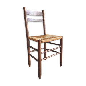 chaise vintage bois et - paille