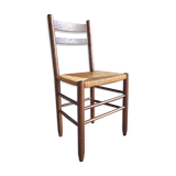 Vintage wood and straw chair
