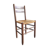 Vintage wood and straw chair