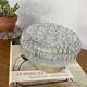 Round wall light ceiling fixture in glass with small vintage flowers from the 1970s and 1980s.