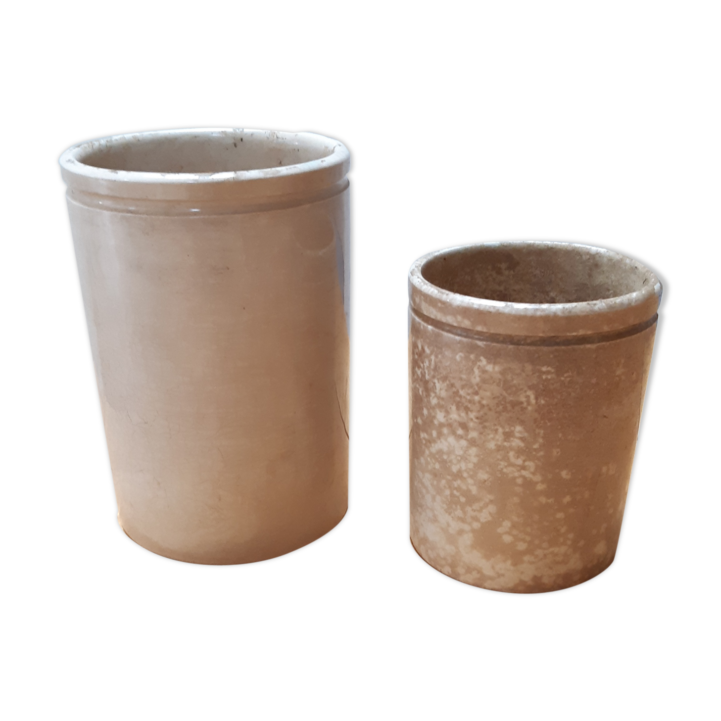 Duo of sandstone jam jars
