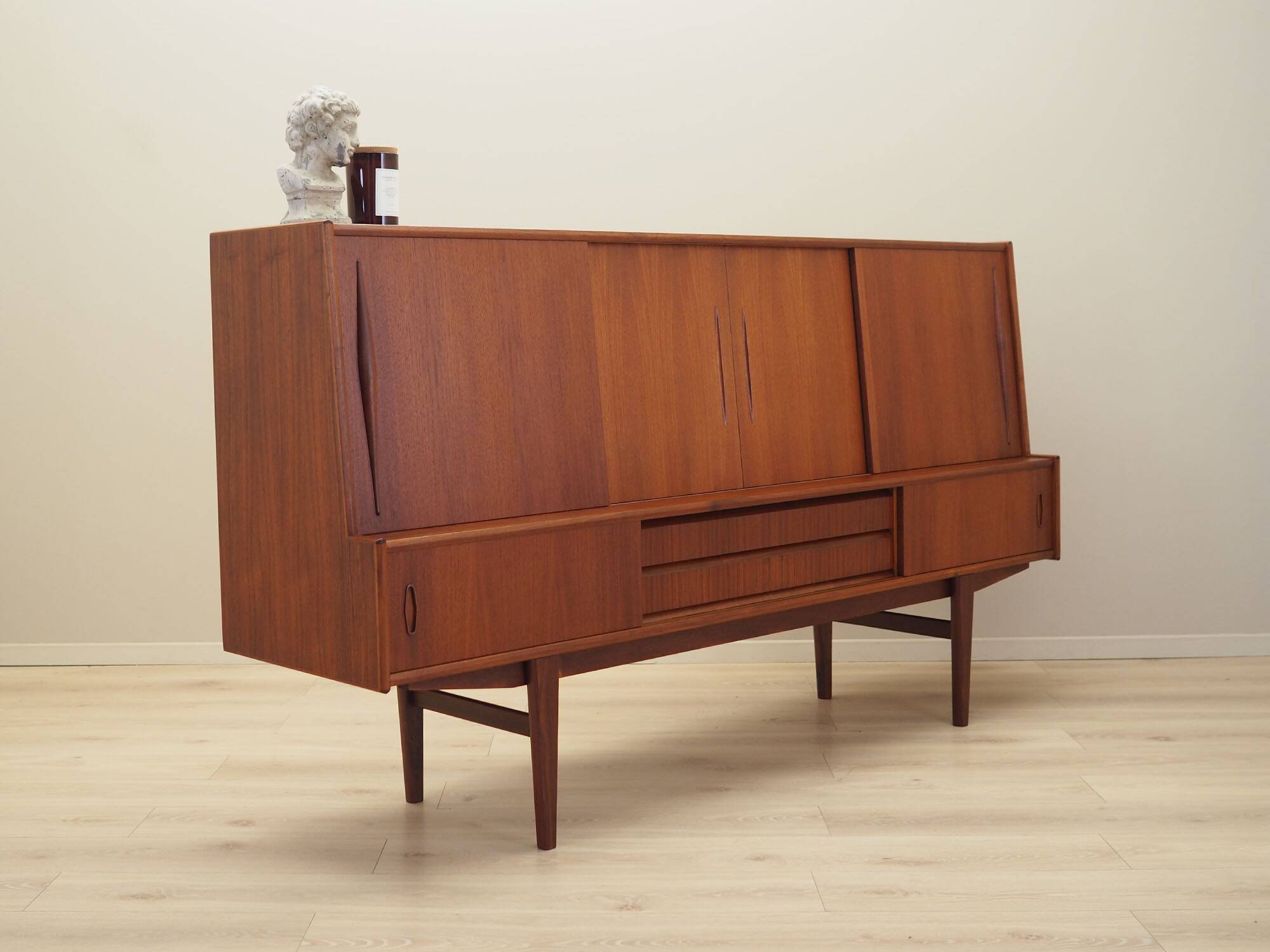 Teak highboard, Danish design, 1970s, production: Denmark