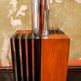 Table lamp in wood and steel Italy 70s