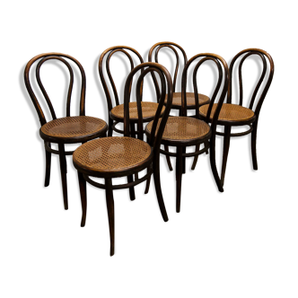 6 chaises Thonet bistrot 1900 modèle N°18