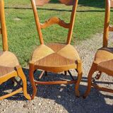 6 Old Straw Chairs in Fruit Tree