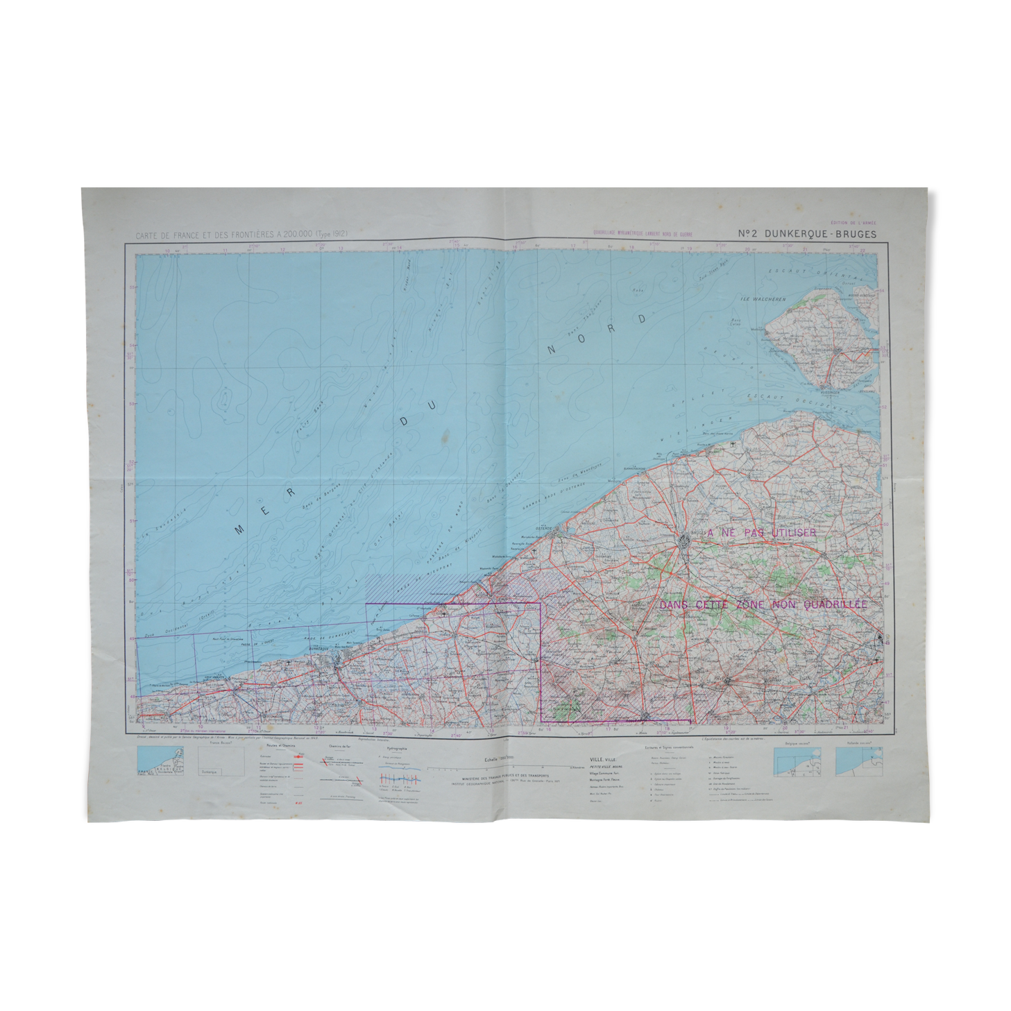 Map No. 2 Dunkirk-Bruges army edition