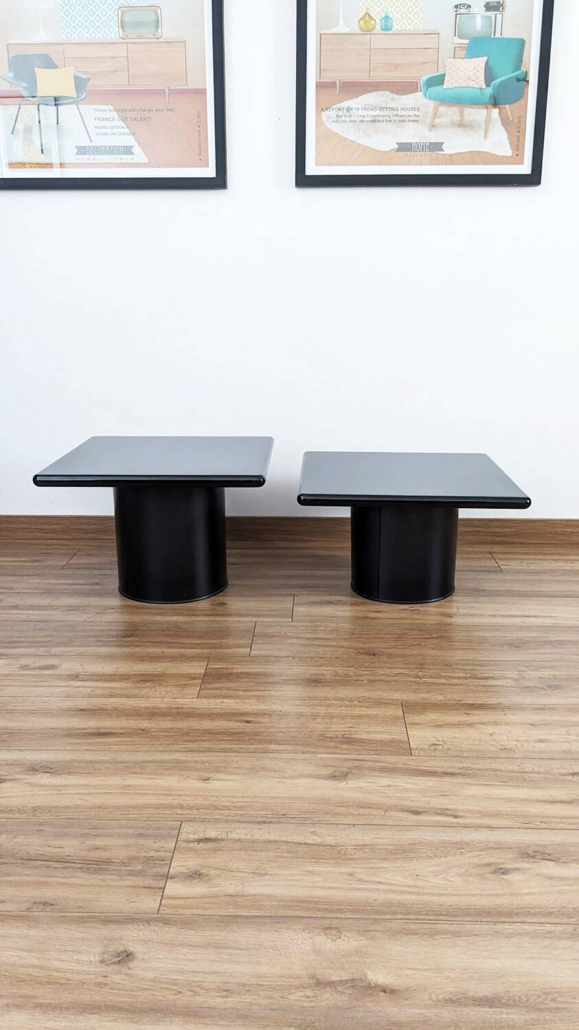 Lot de 2 tables basses gigognes Cidue, années 70