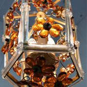 Suspension en verre en forme de fleur, années 1950-60