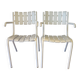 Pair of white garden armchairs