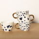 4 tasses espresso motifs terrazzo bleu