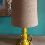 Vintage ceramic lamp with lampshade, var pottery