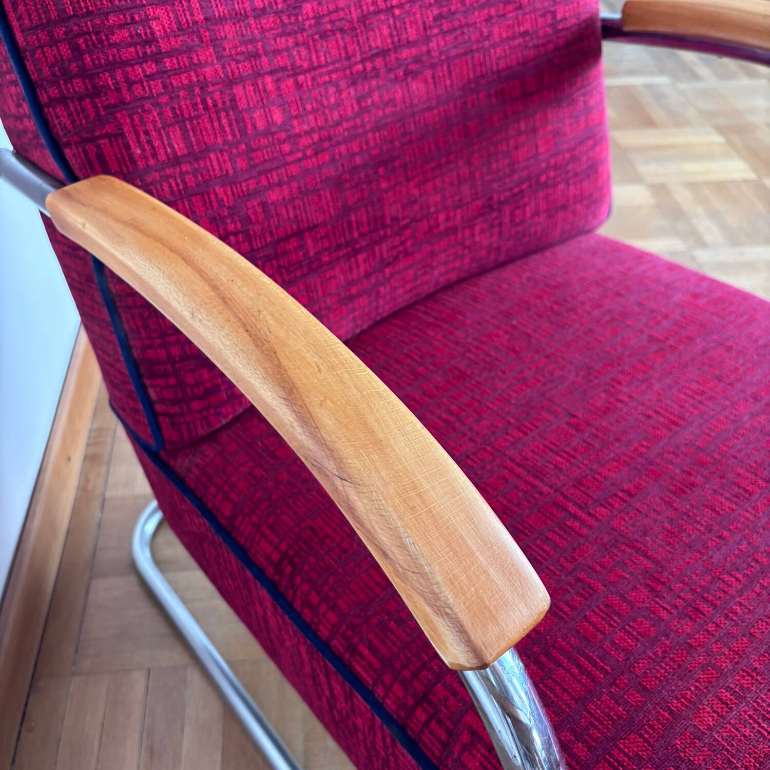 Functionalist armchair, restored, Czechoslovakia