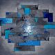 Contemporary abstract painting hand-painted using mixed media
