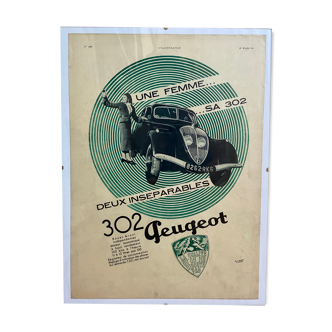 Affiche publicitaire Peugeot 20 mars 1937